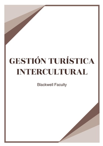 GESTIÓN TURÍSTICA INTERCULTURAL