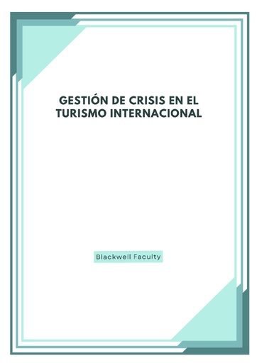 GESTIÓN DE CRISIS EN EL TURISMO INTERNACIONAL