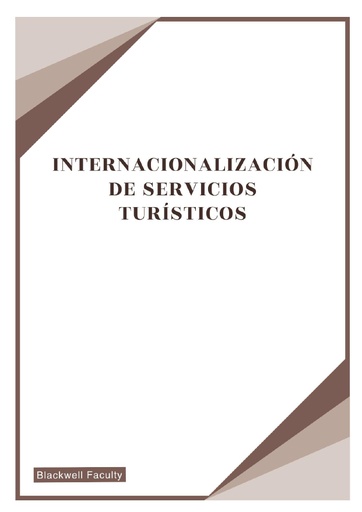 INTERNACIONALIZACIÓN DE SERVICIOS TURÍSTICOS