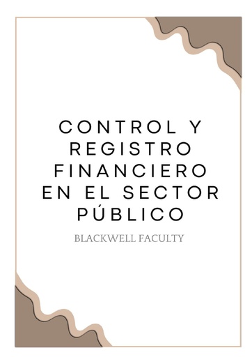 CONTROL Y REGISTRO FINANCIERO EN EL SECTOR PÚBLICO