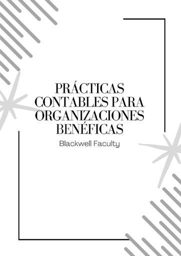 PRÁCTICAS CONTABLES PARA ORGANIZACIONES BENÉFICAS