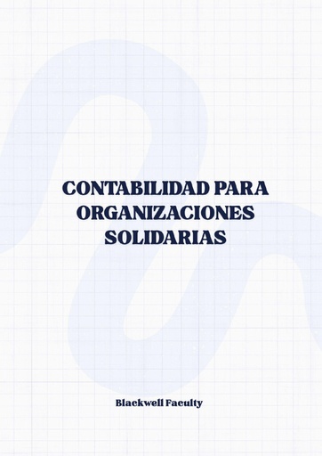 CONTABILIDAD PARA ORGANIZACIONES SOLIDARIAS