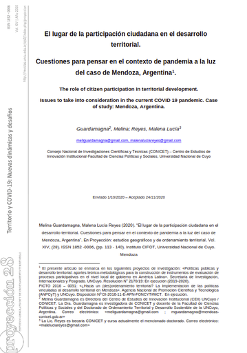 El lugar de la participación ciudadana en el desarrollo territorial.