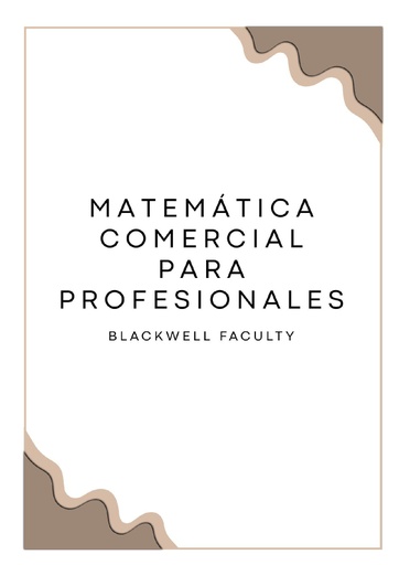 MATEMÁTICA COMERCIAL PARA PROFESIONALES