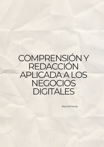 COMPRENSIÓN Y REDACCIÓN APLICADA A LOS NEGOCIOS DIGITALES