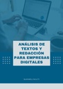 ANÁLISIS DE TEXTOS Y REDACCIÓN PARA EMPRESAS DIGITALES