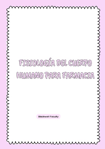 FISIOLOGÍA DEL CUERPO HUMANO PARA FARMACIA
