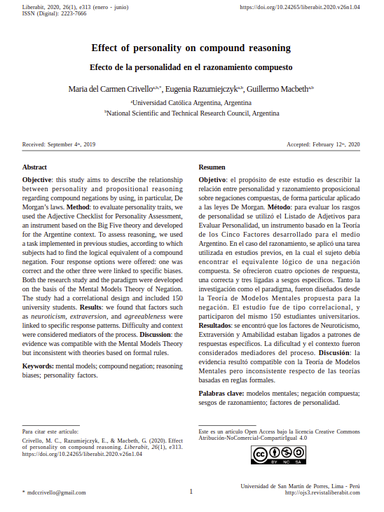 Effect  of  personality  on  compound  reasoning