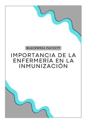 IMPORTANCIA DE LA ENFERMERÍA EN LA INMUNIZACIÓN