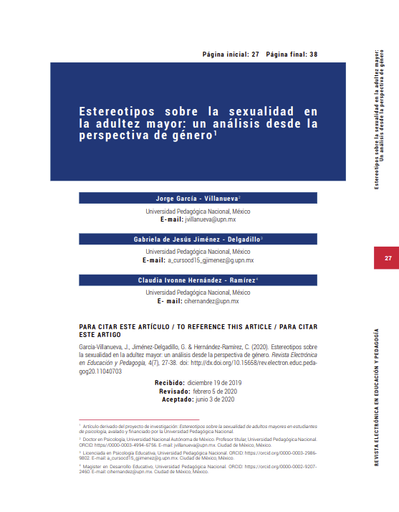 Estereotipos sobre la sexualidad en la adultez mayor: un análisis desde la perspectiva de género