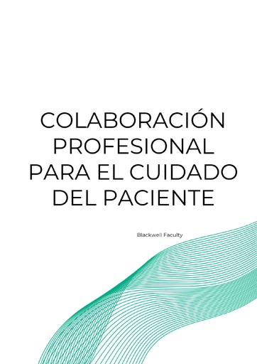 COLABORACIÓN PROFESIONAL PARA EL CUIDADO DEL PACIENTE