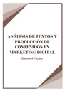 ANÁLISIS DE TEXTOS Y PRODUCCIÓN DE CONTENIDOS EN MARKETING DIGITAL