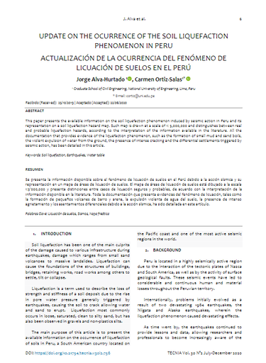 Updating the Occurrence of the Soil Liquefaction Phenomenon in Peru