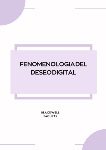 FENOMENOLOGIA DEL DESEO DIGITAL