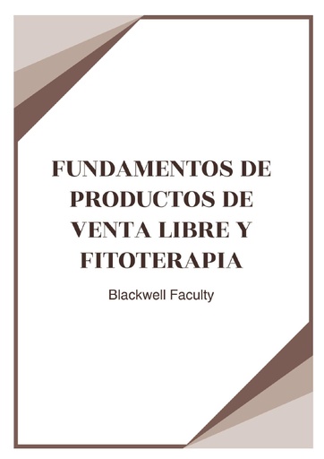 FUNDAMENTOS DE PRODUCTOS DE VENTA LIBRE Y FITOTERAPIA