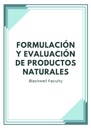 FORMULACIÓN Y EVALUACIÓN DE PRODUCTOS NATURALES