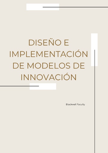 DISEÑO E IMPLEMENTACIÓN DE MODELOS DE INNOVACIÓN