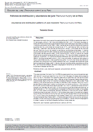 Patrones de distribución y abundancia del jurel Trachurus murphyien el Perú