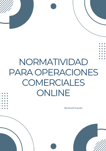 NORMATIVIDAD PARA OPERACIONES COMERCIALES ONLINE
