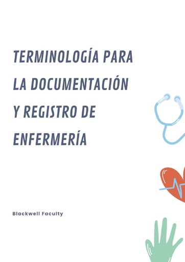 TERMINOLOGÍA PARA LA DOCUMENTACIÓN Y REGISTRO DE ENFERMERÍA
