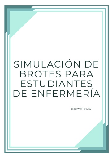 SIMULACIÓN DE BROTES PARA ESTUDIANTES DE ENFERMERÍA