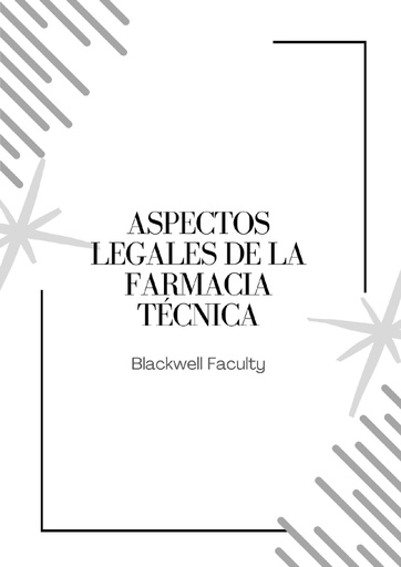 ASPECTOS LEGALES DE LA FARMACIA TÉCNICA