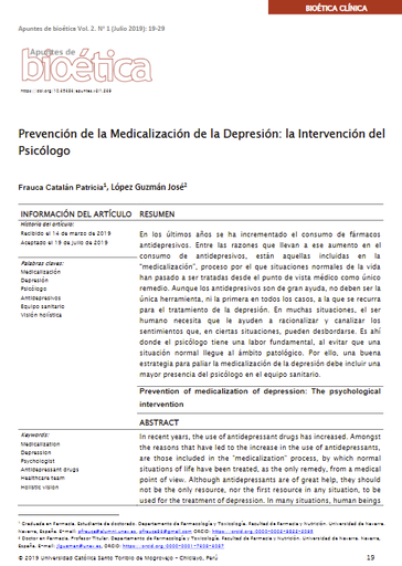 Prevención de la medicalización de la depresión: la intervención del psicólogo