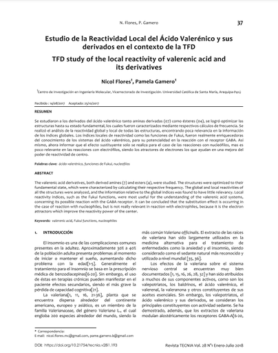 Estudio de la Reactividad Local del Ácido Valerénico y sus derivados en el contexto de la TFD