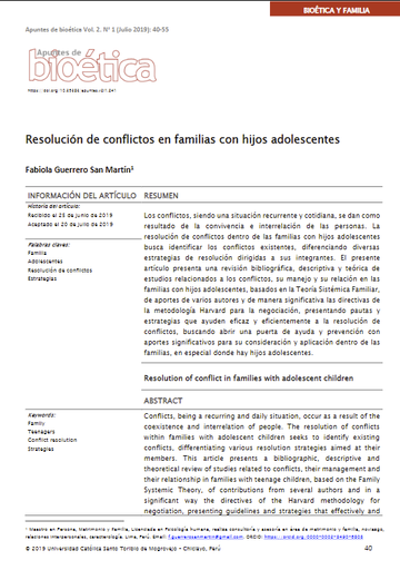 Resolución de conflictos en familias con hijos adolescentes