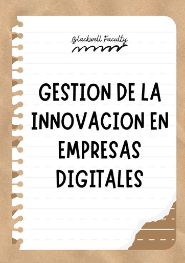 GESTION DE LA INNOVACION EN EMPRESAS DIGITALES