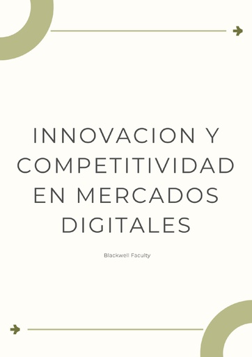 INNOVACION Y COMPETITIVIDAD EN MERCADOS DIGITALES