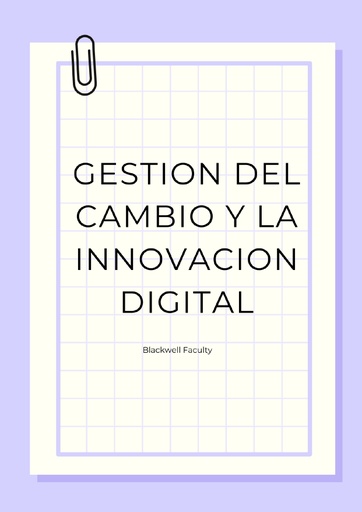 GESTION DEL CAMBIO Y LA INNOVACION DIGITAL