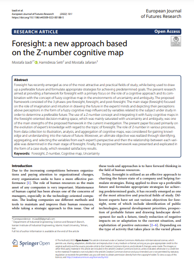 Foresight: a new approach based on the Z-number cognitive map | Iberoteca