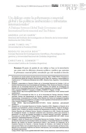 Un diálogo entre la gobernanza comercial global y las políticas ambientales y tributarias internacionales