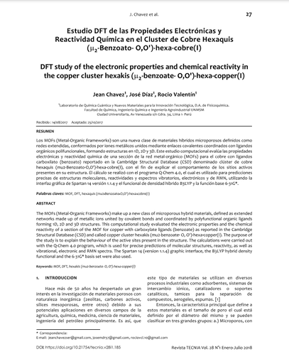 Estudio DFT de las Propiedades Electrónicas y Reactividad Química en el Cluster de Cobre Hexaquis (mu2-Benzoato- O,O')-hexa-cobre(I)