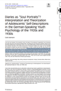 Diaries as "Soul Portraits"? Interpretation and Theorization of Adolescents' Self-Descriptions in the Youth Psychology 20s-30s