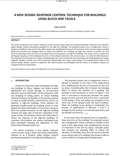 A New Seismic Response Control Technique for Buildings Using Block And Tackle