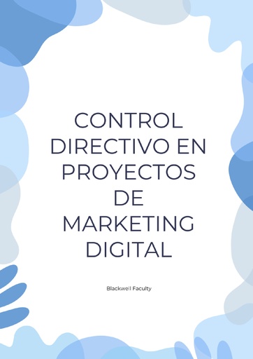 CONTROL DIRECTIVO EN PROYECTOS DE MARKETING DIGITAL