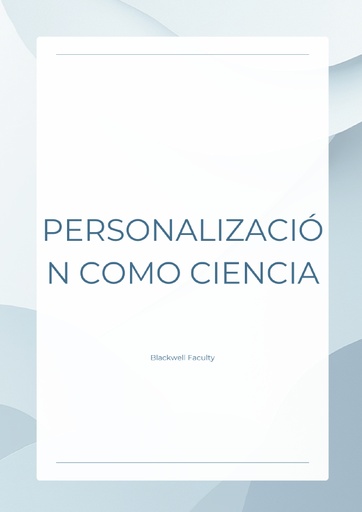 PERSONALIZACIÓN COMO CIENCIA