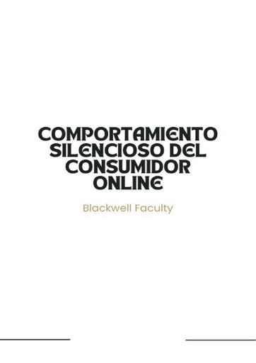COMPORTAMIENTO SILENCIOSO DEL CONSUMIDOR ONLINE