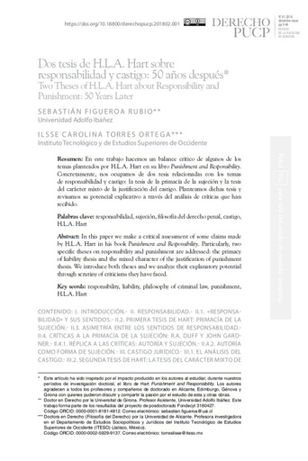 Dos tesis de H.L.A. Hart sobre responsabilidad y castigo: 50 años después