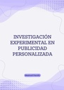 INVESTIGACIÓN EXPERIMENTAL EN PUBLICIDAD PERSONALIZADA