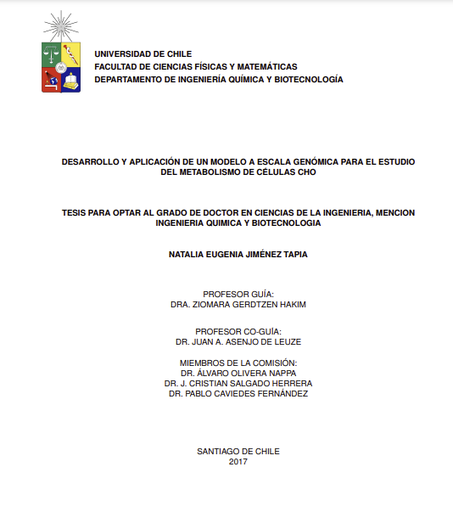 Desarrollo y aplicación de un modelo a escala genómica para el estudio del metabolismo de células CHO