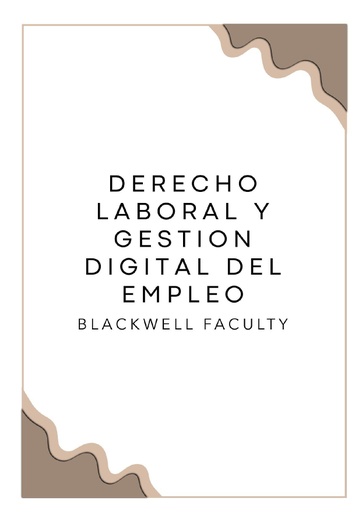 DERECHO LABORAL Y GESTION DIGITAL DEL EMPLEO