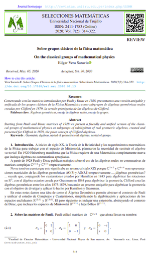 Sobre grupos clásicos de la física matemática