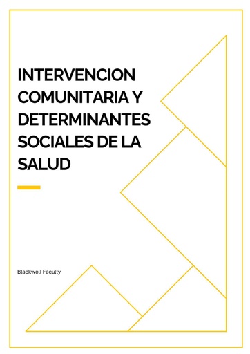 INTERVENCION COMUNITARIA Y DETERMINANTES SOCIALES DE LA SALUD
