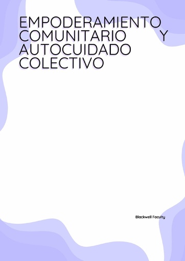 EMPODERAMIENTO COMUNITARIO Y AUTOCUIDADO COLECTIVO