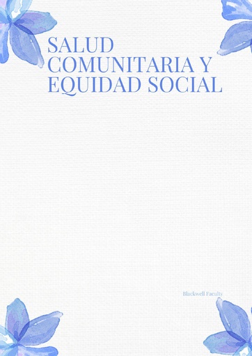 SALUD COMUNITARIA Y EQUIDAD SOCIAL