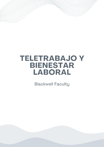 TELETRABAJO Y BIENESTAR LABORAL