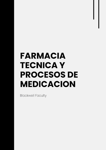 FARMACIA TECNICA Y PROCESOS DE MEDICACION